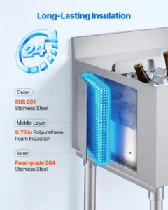 Jääkast ärikasutuseks, 46,7 L, 455 x 455 x 850 mm — pilt 3