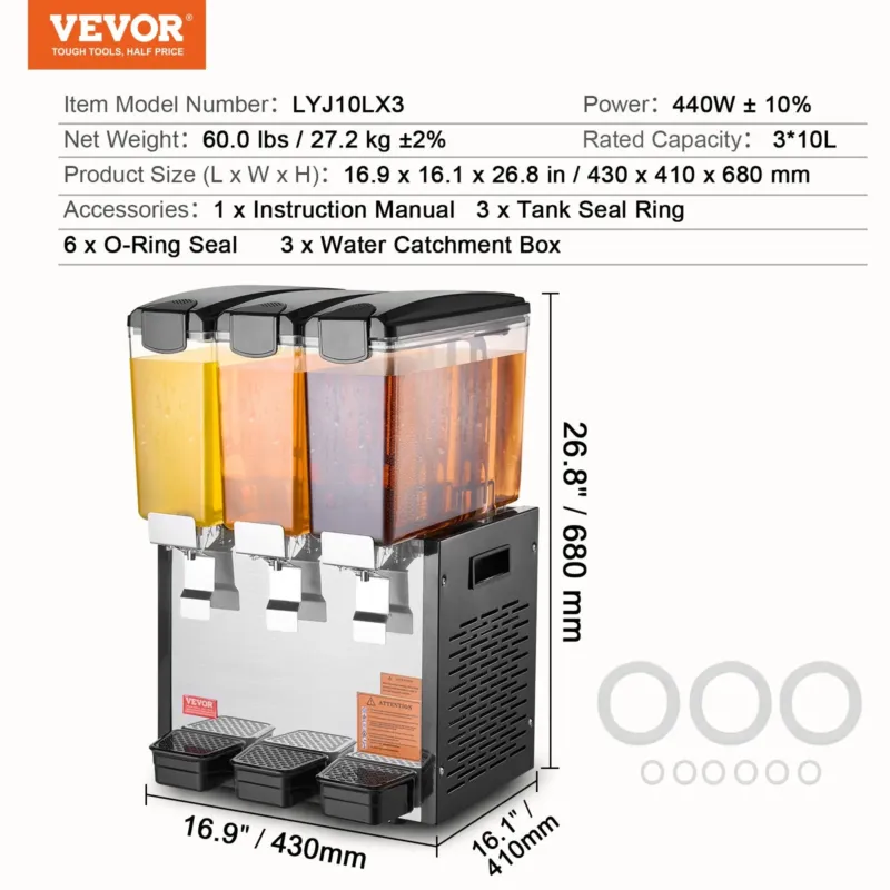 Jahutatud joogiautomaat 10 L, 440 W