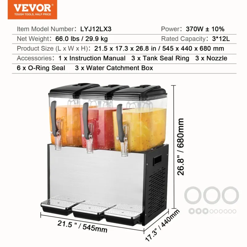 Jahutatud joogiautomaat 12 L, 370 W