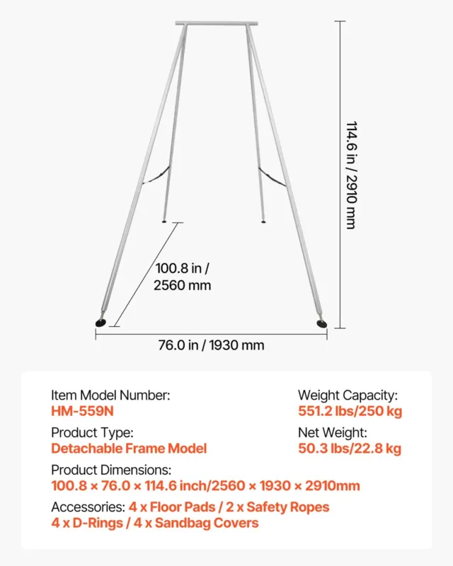 Joogaaluse raam, 3 m, 250 kg