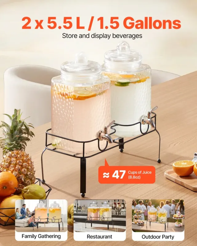 Joogidosaator 2 tk, 5,5 L