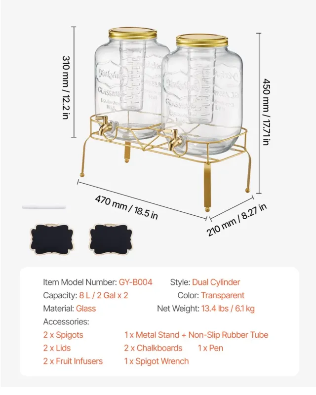 Joogidosaator 2 tk, 8 L