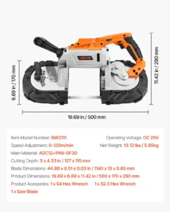 Kaasaskantav lintsaag, 127 mm, 360 W, 120 m — pilt 7