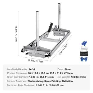 Kaasaskantav saekaater 35,6 cm-91,4 cm juhtplaat tsingitud terasest — pilt 7