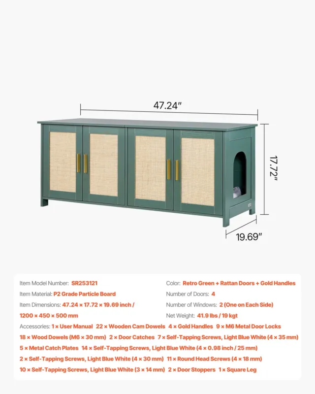 Kassiliivakasti ümbris mitmele kassile, 120 cm, 4 uksega