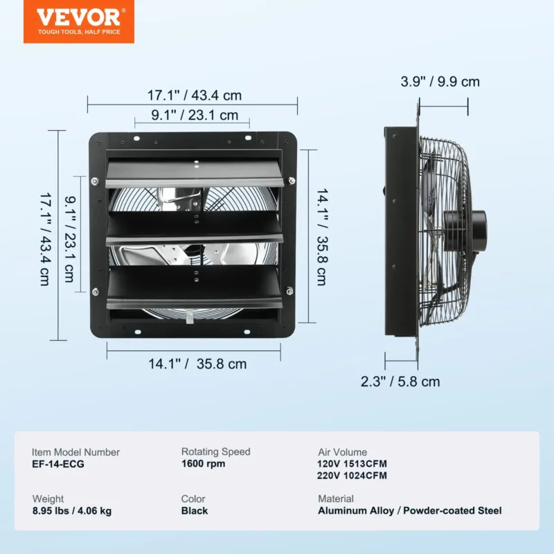 Katiku väljatõmbeventilaator, 356 mm, 30 W