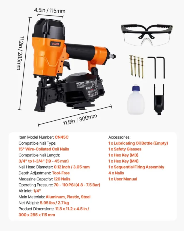 Katusenaelapüstol CN45C, 19 mm, 120 tk