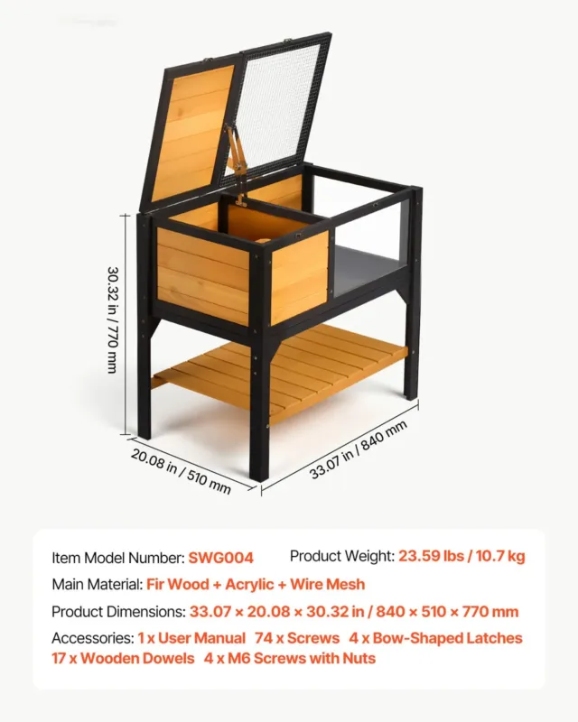Kilpkonna elupaik 2-toaline puidust kilpkonnamaja hoiuruumiga, 840 x 510 x 770 mm, 10,7 kg