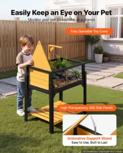 Kilpkonna elupaik 2-toaline puidust kilpkonnamaja sisseehitatud, 840 x 510 x 900 mm — pilt 4