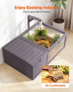 Kilpkonna elupaik 2-toaline puidust kilpkonnamaja väljatõmmatava, 965 x 600 x 330 mm — pilt 3