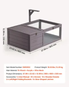 Kilpkonna elupaik 2-toaline puidust kilpkonnamaja väljatõmmatava, 965 x 600 x 330 mm — pilt 7