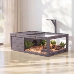 Kilpkonna elupaik 2-toaline puidust kilpkonnamaja väljatõmmatava, 965 x 600 x 330 mm — pilt 8
