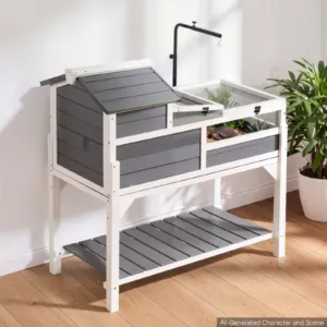 Kilpkonna elupaik 4-toaline puidust kilpkonnamaja reguleeritav, 1020 x 515 x 1050 mm — pilt 8