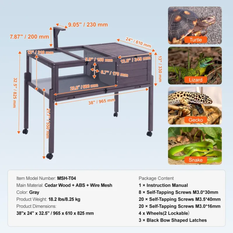 Kilpkonna elupaik, 965 x 610 x 825 mm, 8,25 kg