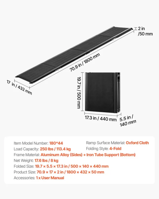 Koeratrepp autodele, 180 x 43,2 cm, 113 kg