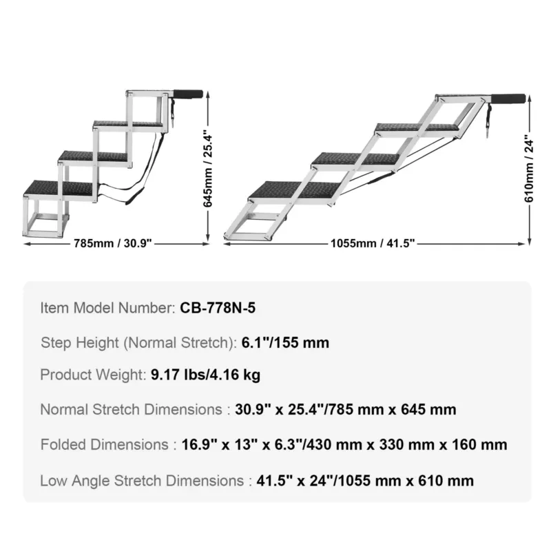 Koeratrepp autole, 68 kg, 64,5 cm