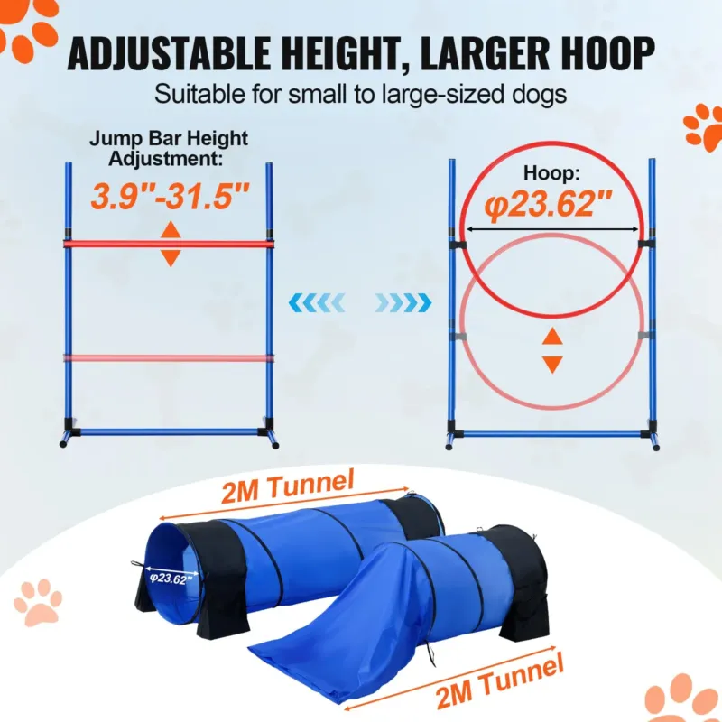 Koerte agility treeningvarustus, 7 tk, 71,0 cm