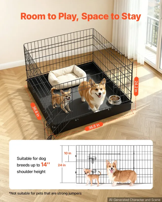 Koerte mänguaedik 61 cm 4 paneeliga kokkupandav treeningaedik