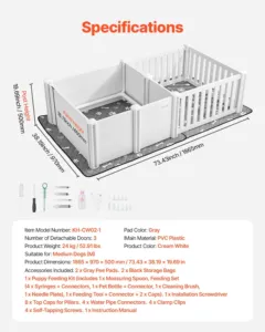 Koerte poegimiskast, 1,86 x 0,97 x 0,5 m, 1865 x 970 x 500 mm — pilt 7