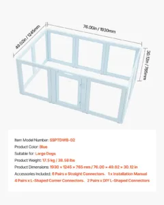 Koerte poegimiskast, 1,9 x 1,2 x 0,7 m, 10 tk — pilt 7