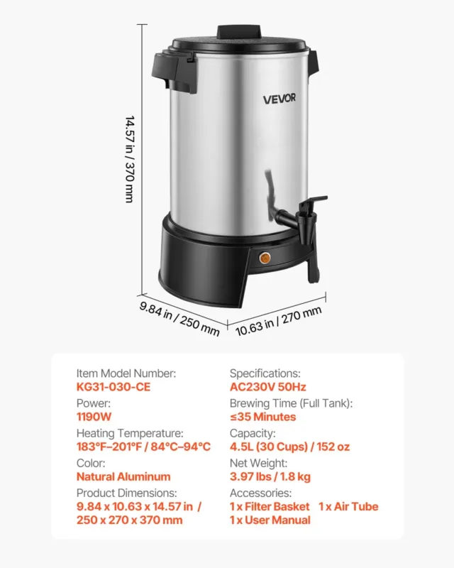 Kohviautomaat 4,5 L, 1190 W