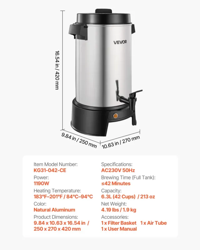 Kohviautomaat 6,3 L, 1190 W