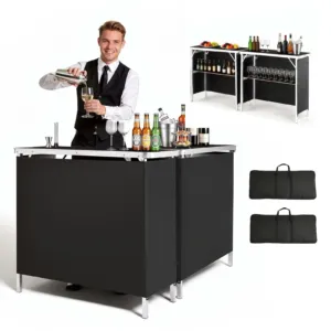 Kokkupandav kaasaskantav baarilaud, 2 tk, 980 x 385 x 870 mm — pilt 1