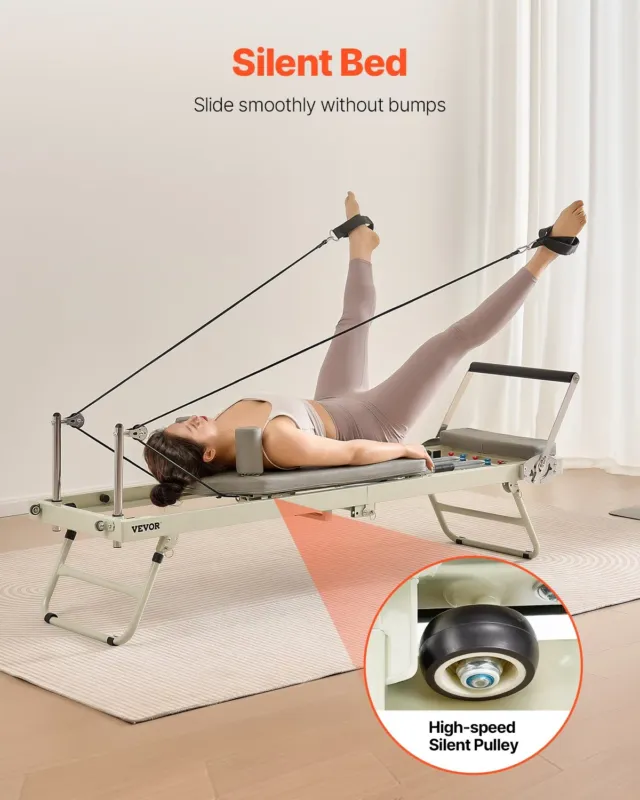 Kokkupandav pilatese reformer, 181 kg, 109 x 55,9 x 22,9 cm