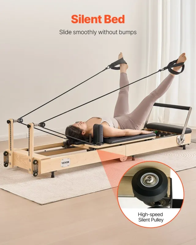 Kokkupandav pilatese reformer, 181 kg, 122 x 45,7 x 68,6 cm