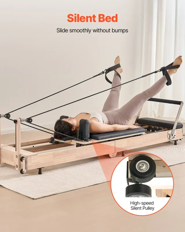 Kokkupandav pilatese reformer, 181 kg, 122 x 45,7 x 68,6 cm