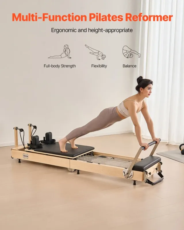 Kokkupandav pilatese reformer, 181 kg, 122 x 45,7 x 68,6 cm