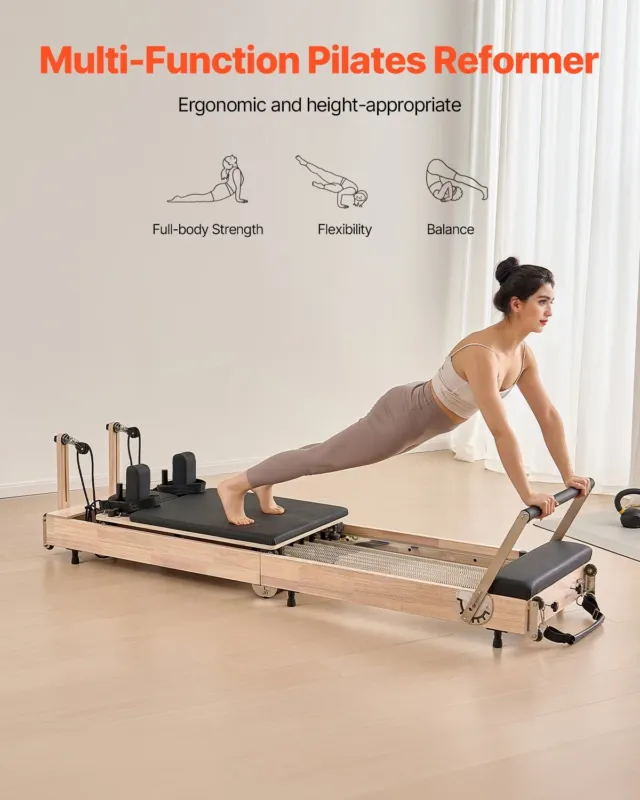Kokkupandav pilatese reformer, 181 kg, 122 x 45,7 x 68,6 cm