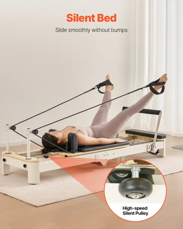 Kokkupandav pilatese reformermasin, 181 kg, 124 x 66,0 x 71,1 cm