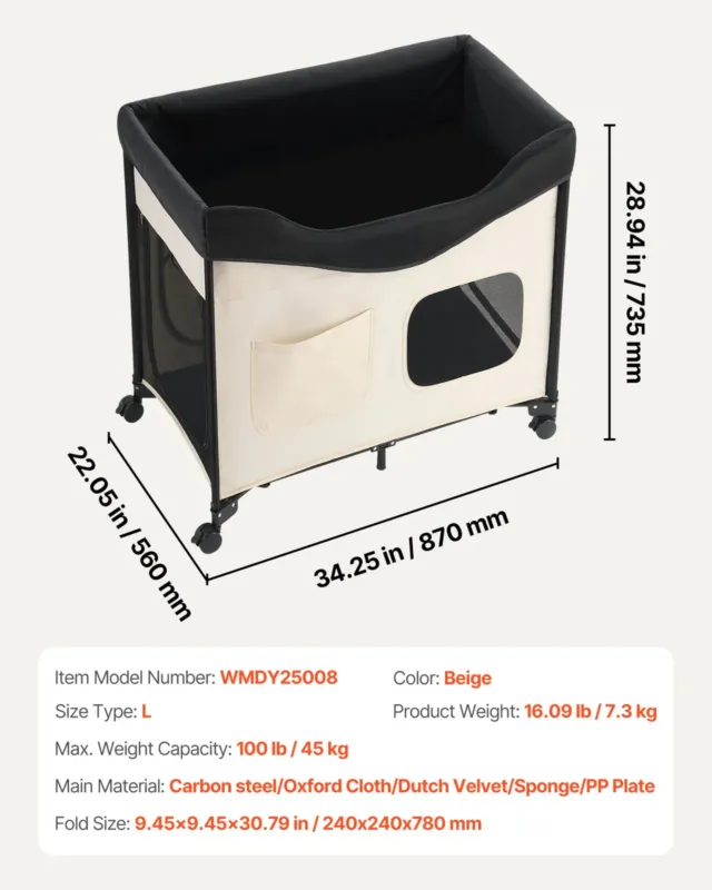 Kõrgendatud elutoaga lemmikloomavoodi, 240 x 240 x 780 mm, 6 kg