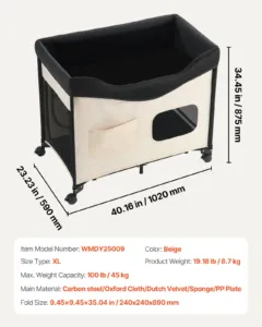 Kõrgendatud elutoaga lemmikloomavoodi, 240 x 240 x 890 mm, 8,7 kg — pilt 7