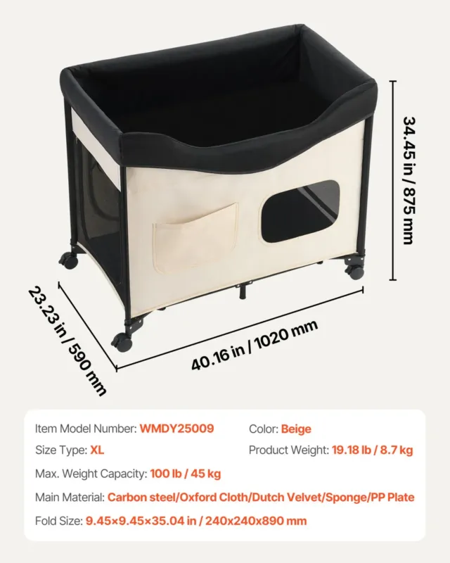 Kõrgendatud elutoaga lemmikloomavoodi, 240 x 240 x 890 mm, 8,7 kg