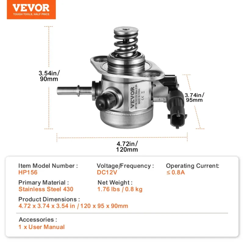Kõrgsurve-kütusepump, 1,6 L, 80 L/h