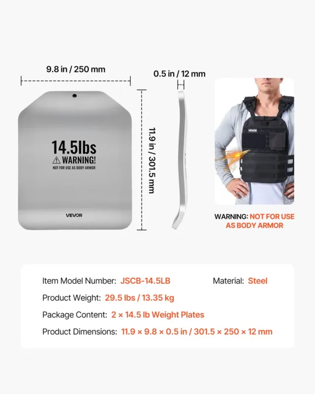 Kumerad vestkettad, 6,6 kg, 301,5 x 250 x 27 mm