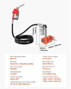 Kütuseülekandepump, 40 L, 10,4 m — pilt 7