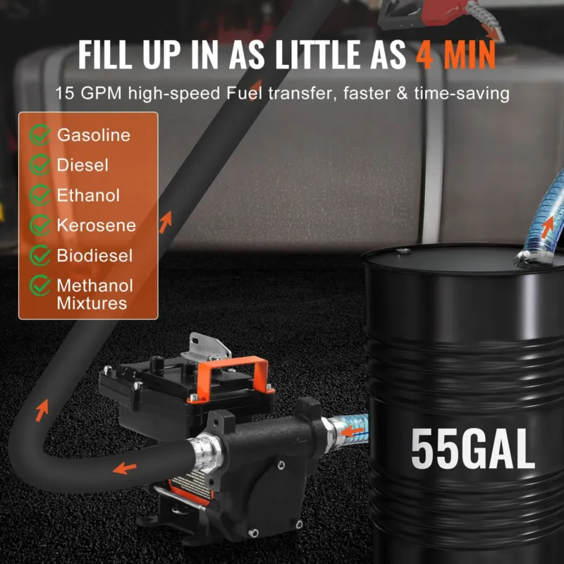 Kütuseülekandepump, 57 L, 186 W