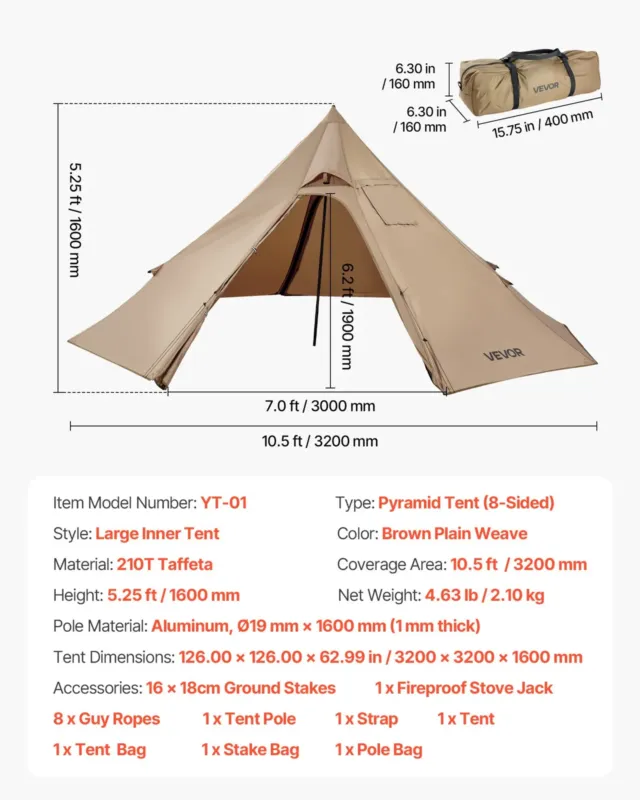 Kuum telk 2 inimesele, 3,2 m, 2500 mm