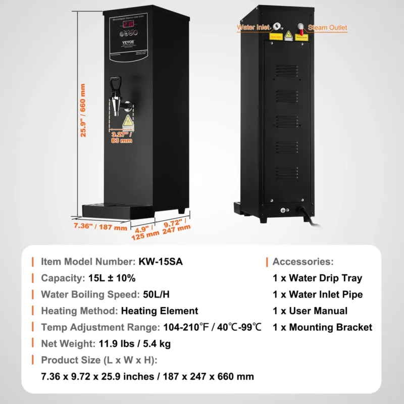 Kuumaveeboiler 1500 W, 50 L, KW-15SA