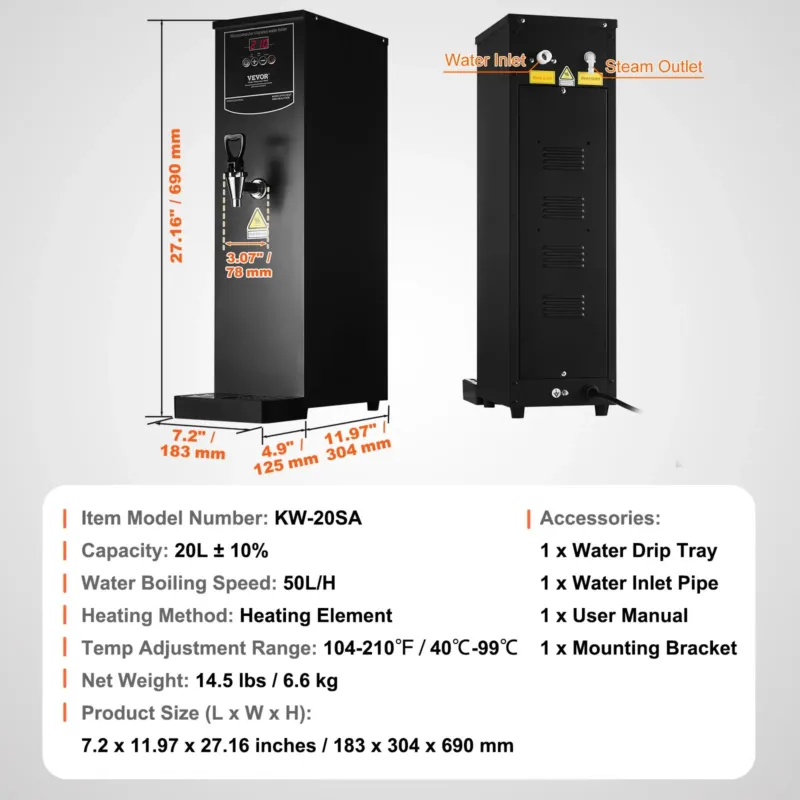 Kuumaveeboiler 20 L, 1500 W