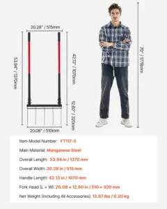 Lai kahvel, 137 cm, 1070 mm — pilt 7