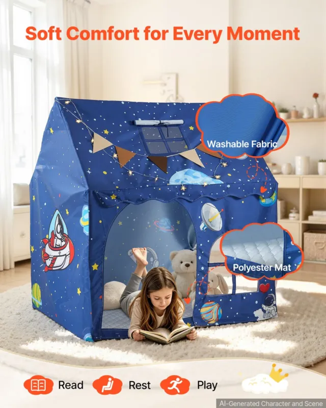 Laste mängutelk PVC raamiga mängumaja lastele polsterdatud matiga, 1200 x 1050 x 1270 mm
