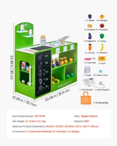 Laste toidupoe mängukomplekt, 81,5 x 30,7 x 85 cm, 12,3 kg — pilt 7