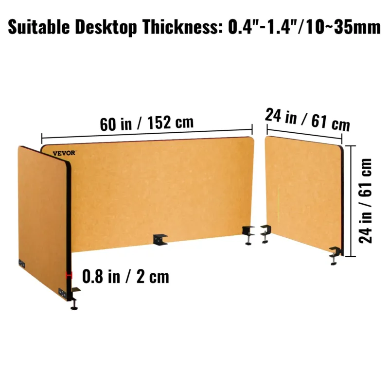 Lauajagaja 60'' laua privaatsuspaneel, 61,0 cm, 1 mm
