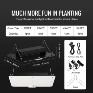 LED kasvulamp, 150 W, 91,4 x 91,4 cm — pilt 7