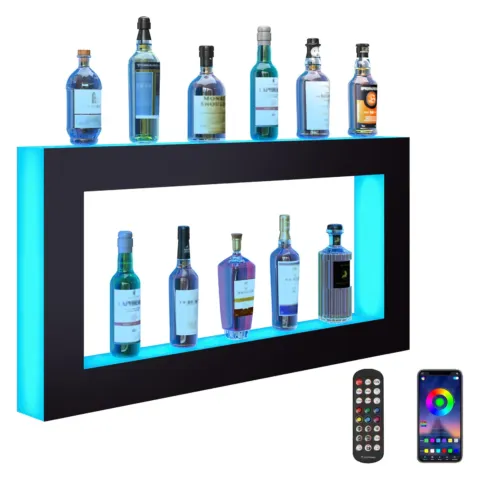LED-valgustusega pudeliriiul 122 cm