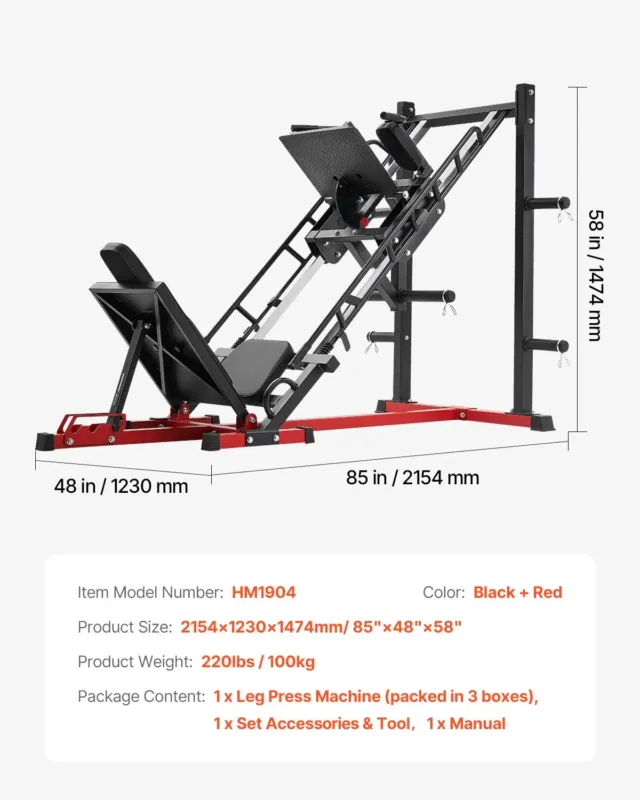 Leg Press Hack kükkimasin, 907 kg, 5,08 cm